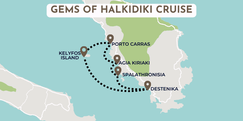 Gems of Halkidiki Cruise Map