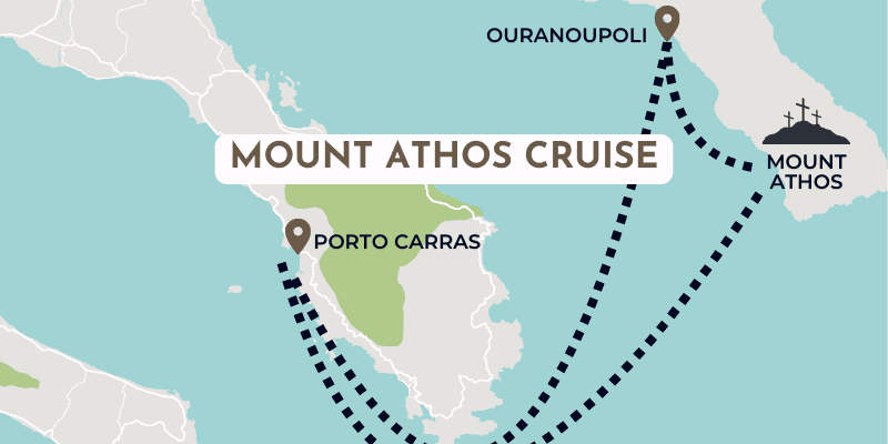 Mystical Athos Journey Cruise map