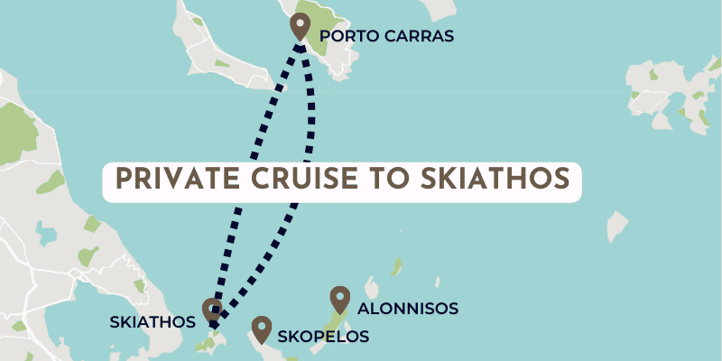private cruise to skiathos map